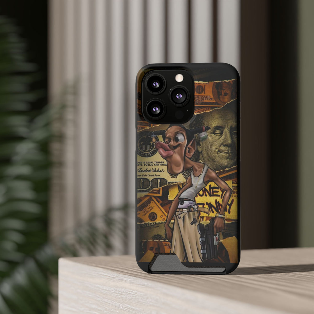 Money Hustle Card Holder Phone Case — Urban Graffiti Wallet iPhone Case