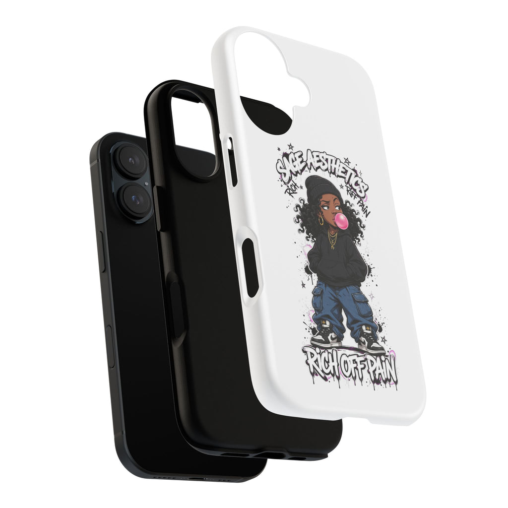 Phone Case — 'She Aesthetics, Rich Off Pain' Graphic Protective Cover