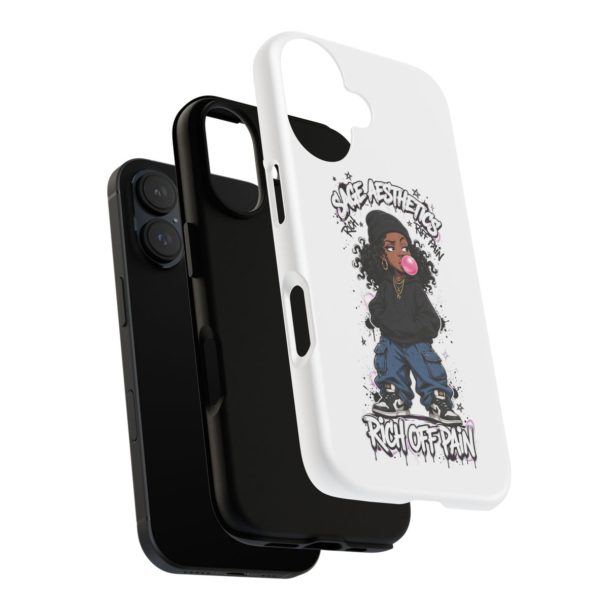 Phone Case — 'She Aesthetics, Rich Off Pain' Graphic Protective Cover