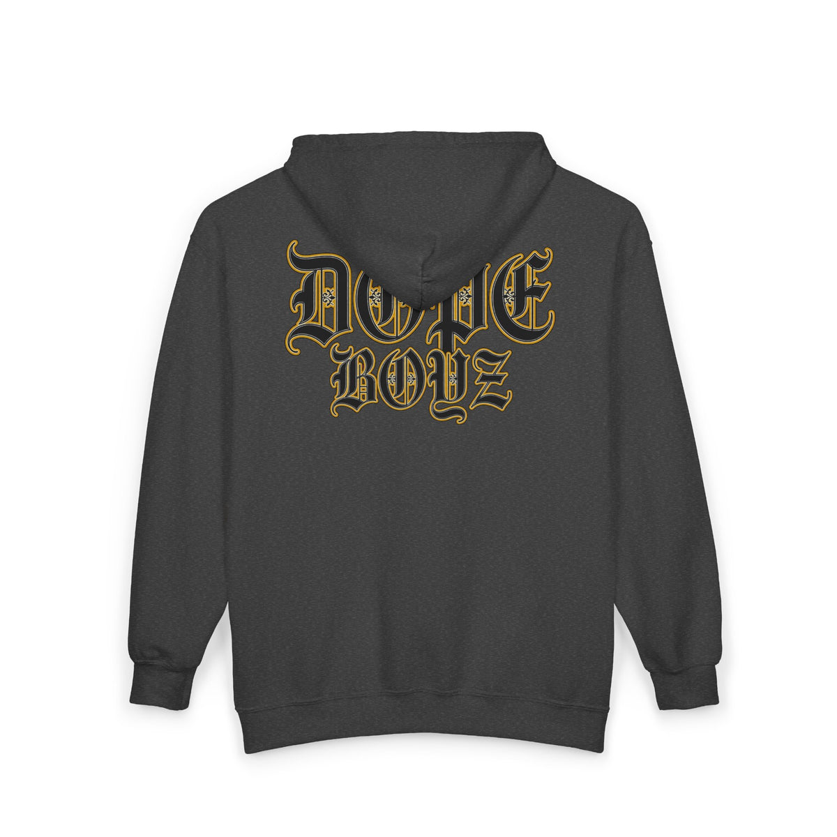Zip Hoodie — 'Sage Aesthetics' Front with 'Deadly Doll' Gold Graffiti Back