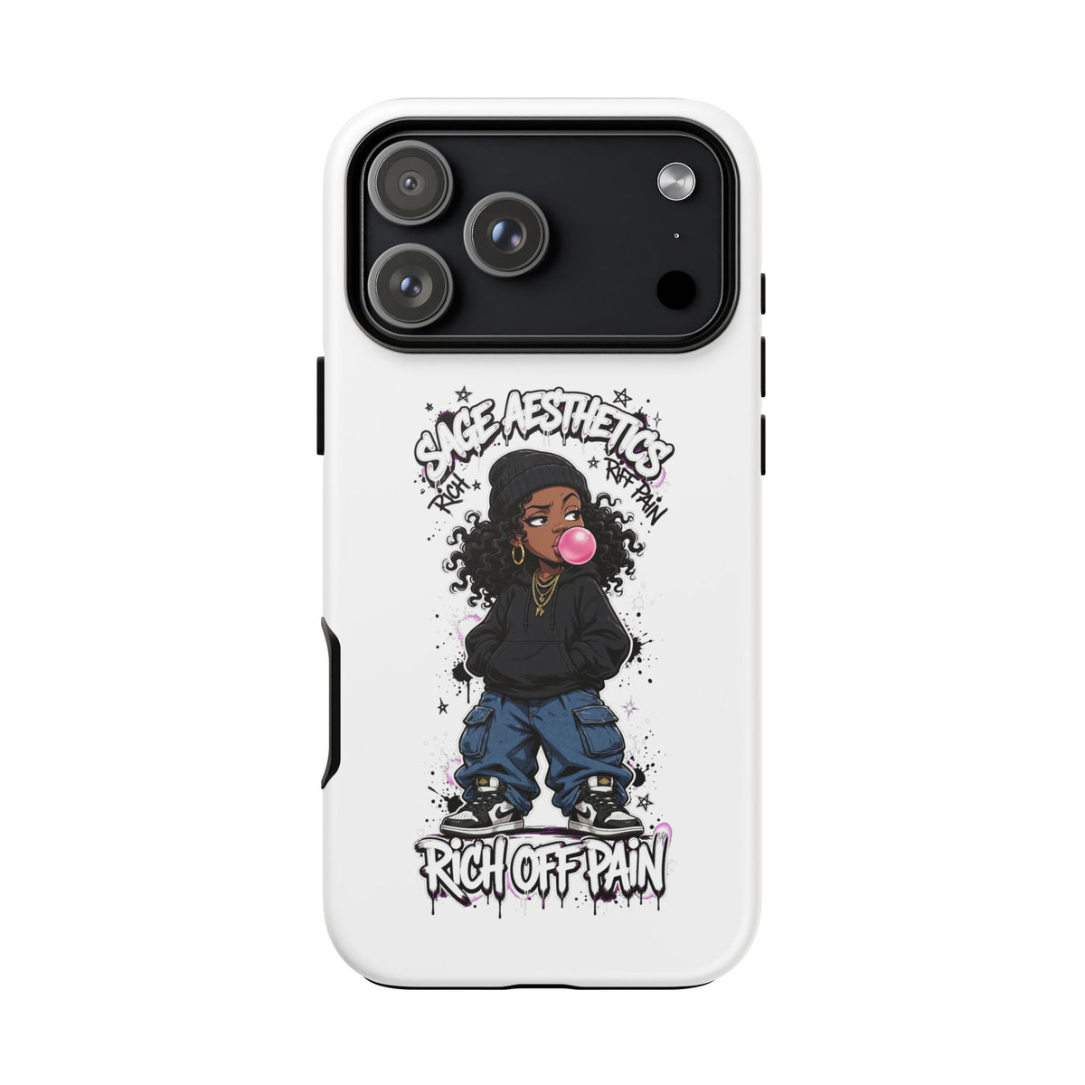 Phone Case — 'She Aesthetics, Rich Off Pain' Graphic Protective Cover