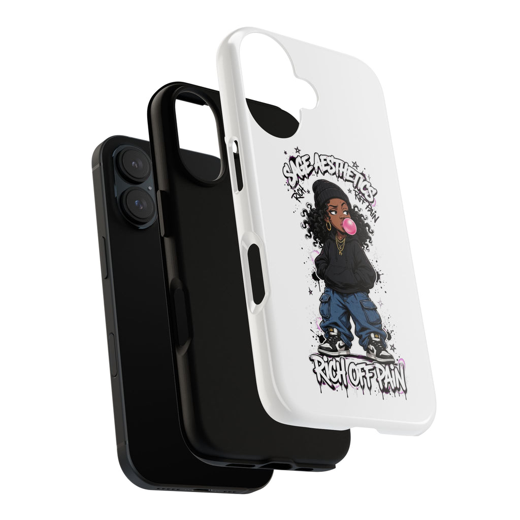 Phone Case — 'She Aesthetics, Rich Off Pain' Graphic Protective Cover