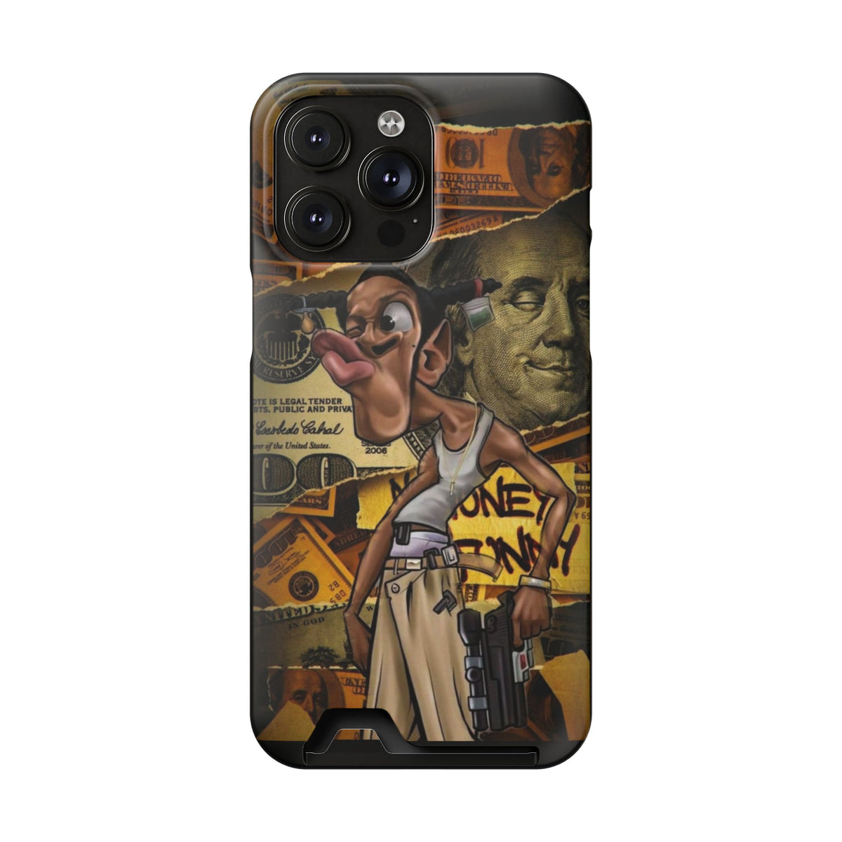 Money Hustle Card Holder Phone Case — Urban Graffiti Wallet iPhone Case