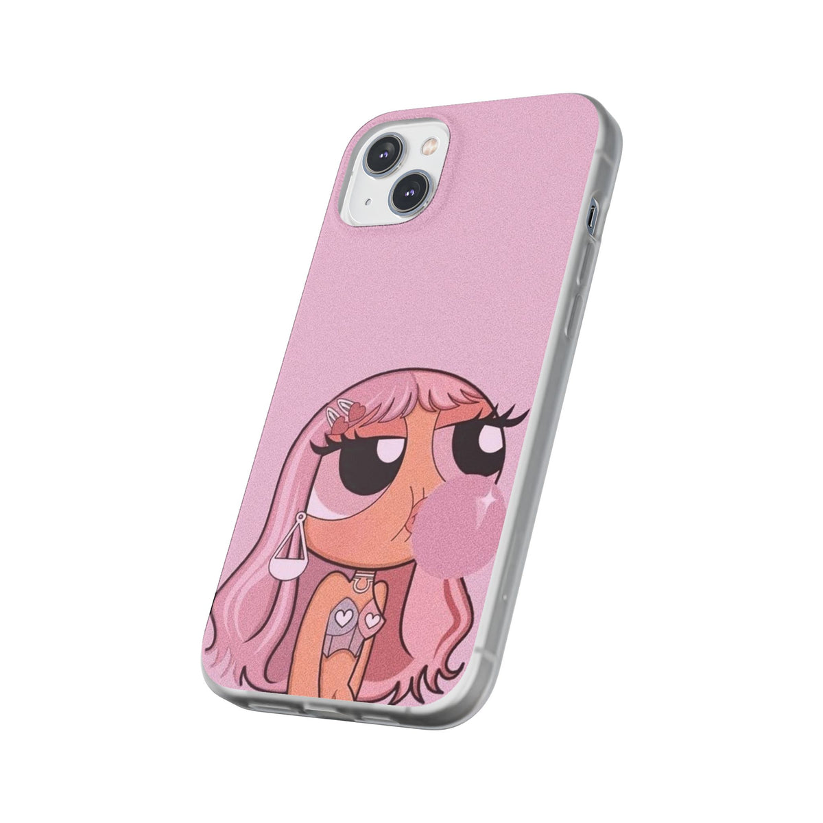 Pink Bubblegum Cartoon Phone Case – Cute Girly Blowing Bubble Design