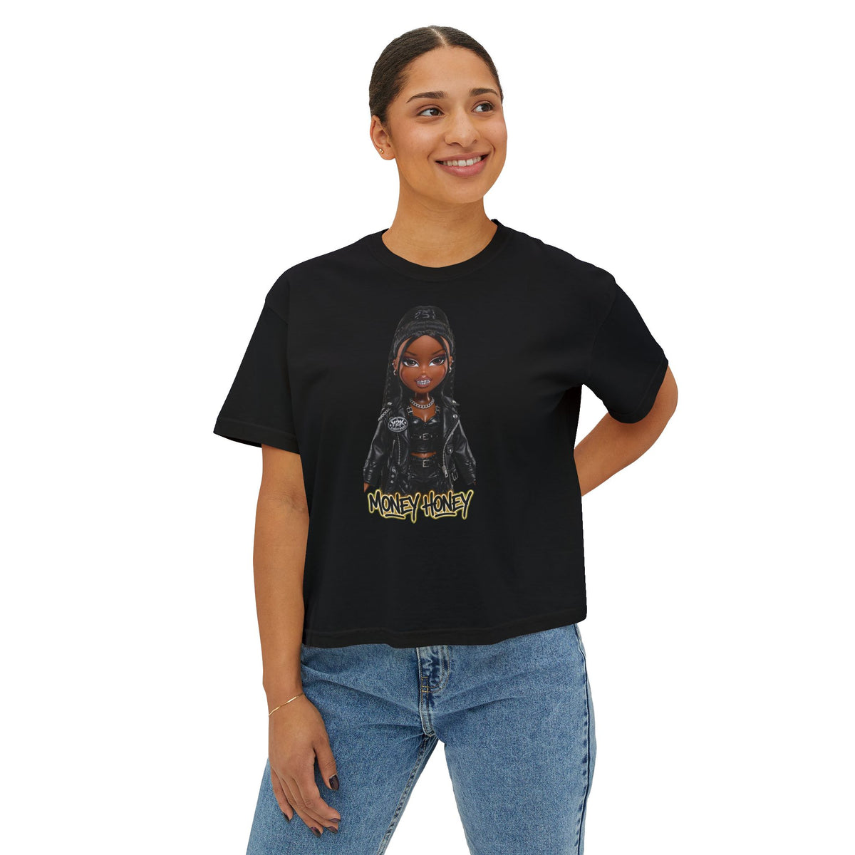Bratz Graphic Boxy Tee – 'Different Girls Same Mission' Women's Cropped T‑Shirt