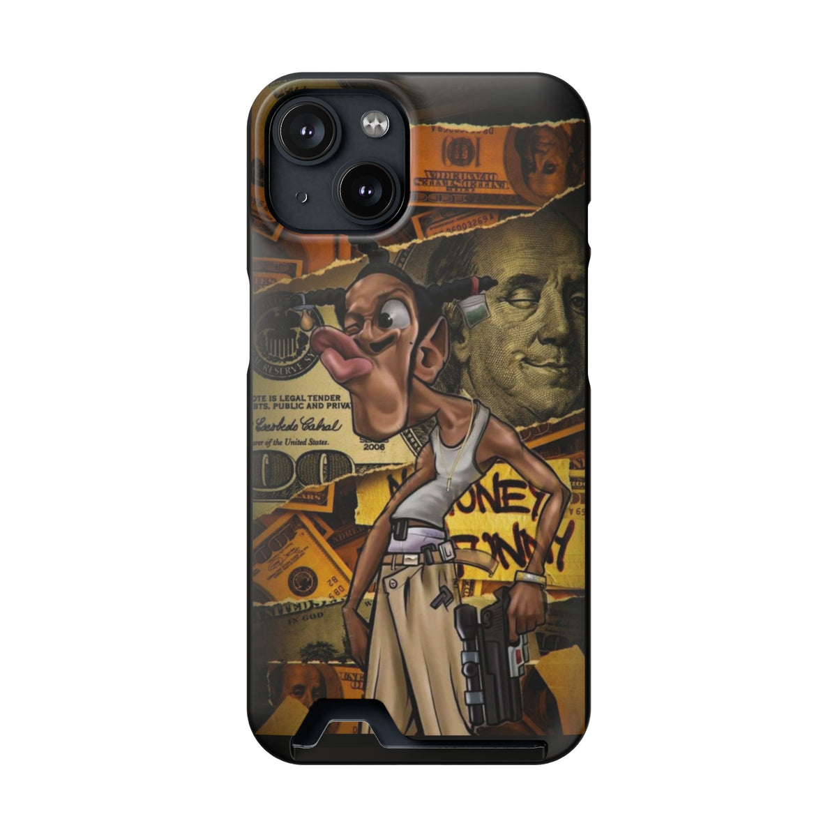 Money Hustle Card Holder Phone Case — Urban Graffiti Wallet iPhone Case