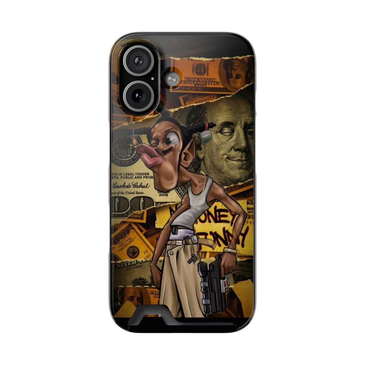 Money Hustle Card Holder Phone Case — Urban Graffiti Wallet iPhone Case