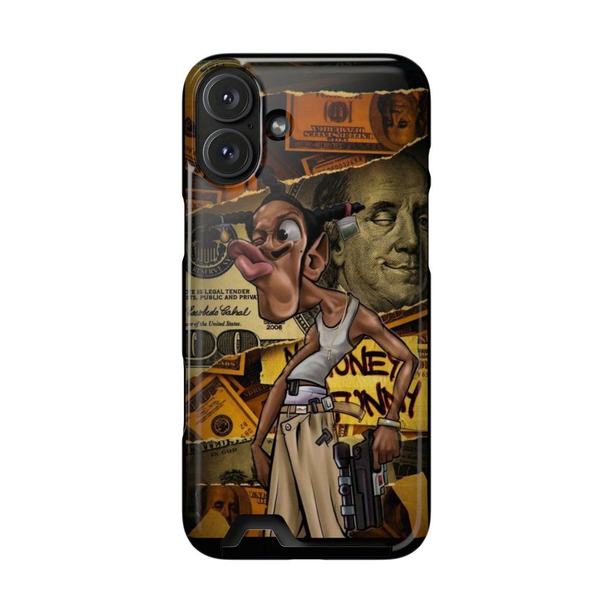 Money Hustle Card Holder Phone Case — Urban Graffiti Wallet iPhone Case