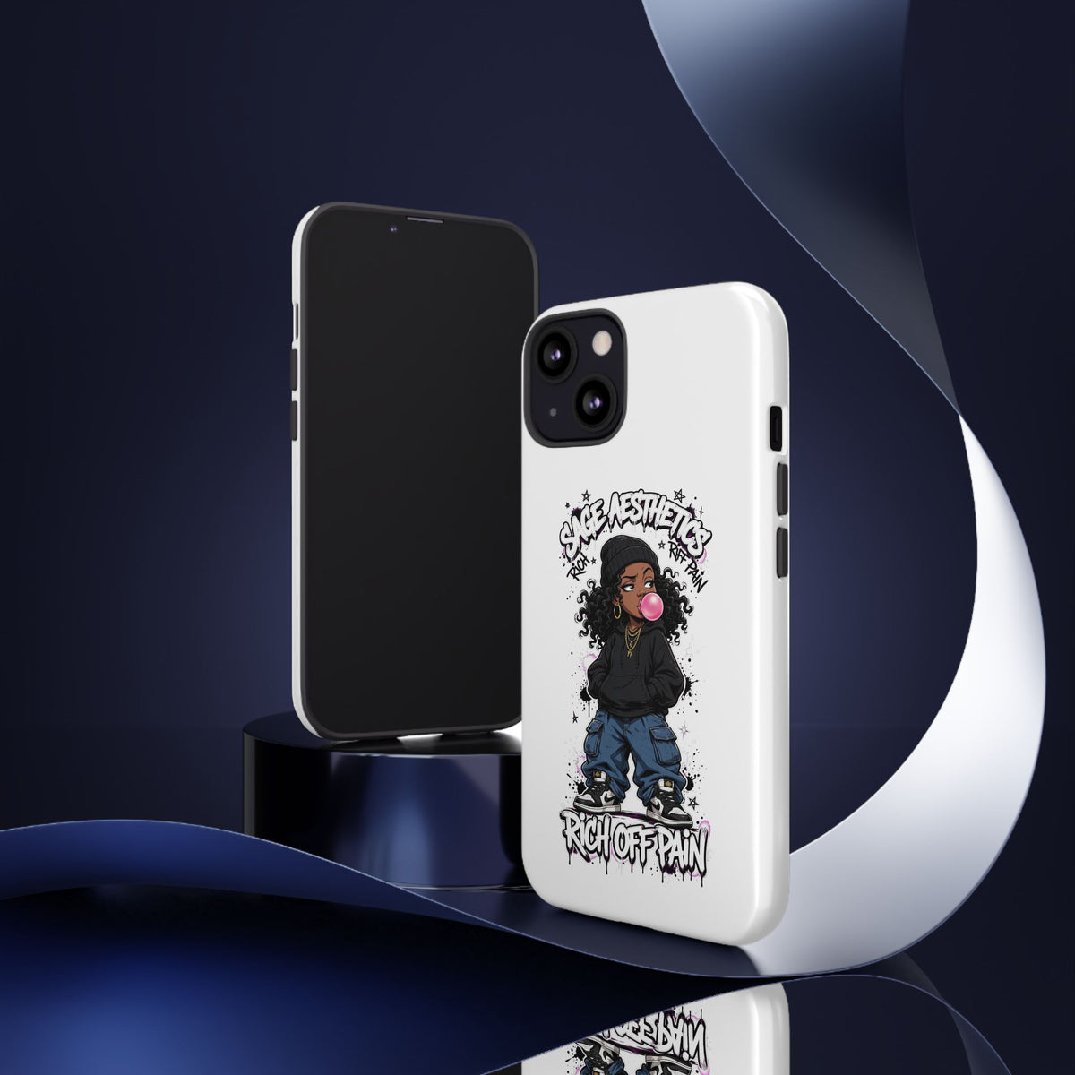 Phone Case — 'She Aesthetics, Rich Off Pain' Graphic Protective Cover