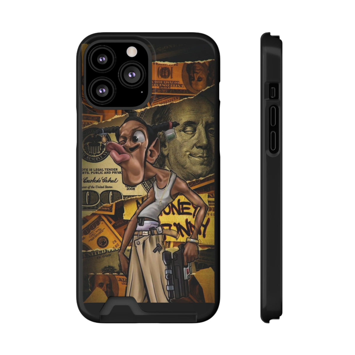 Money Hustle Card Holder Phone Case — Urban Graffiti Wallet iPhone Case