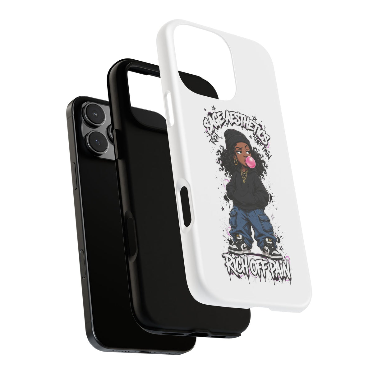 Phone Case — 'She Aesthetics, Rich Off Pain' Graphic Protective Cover