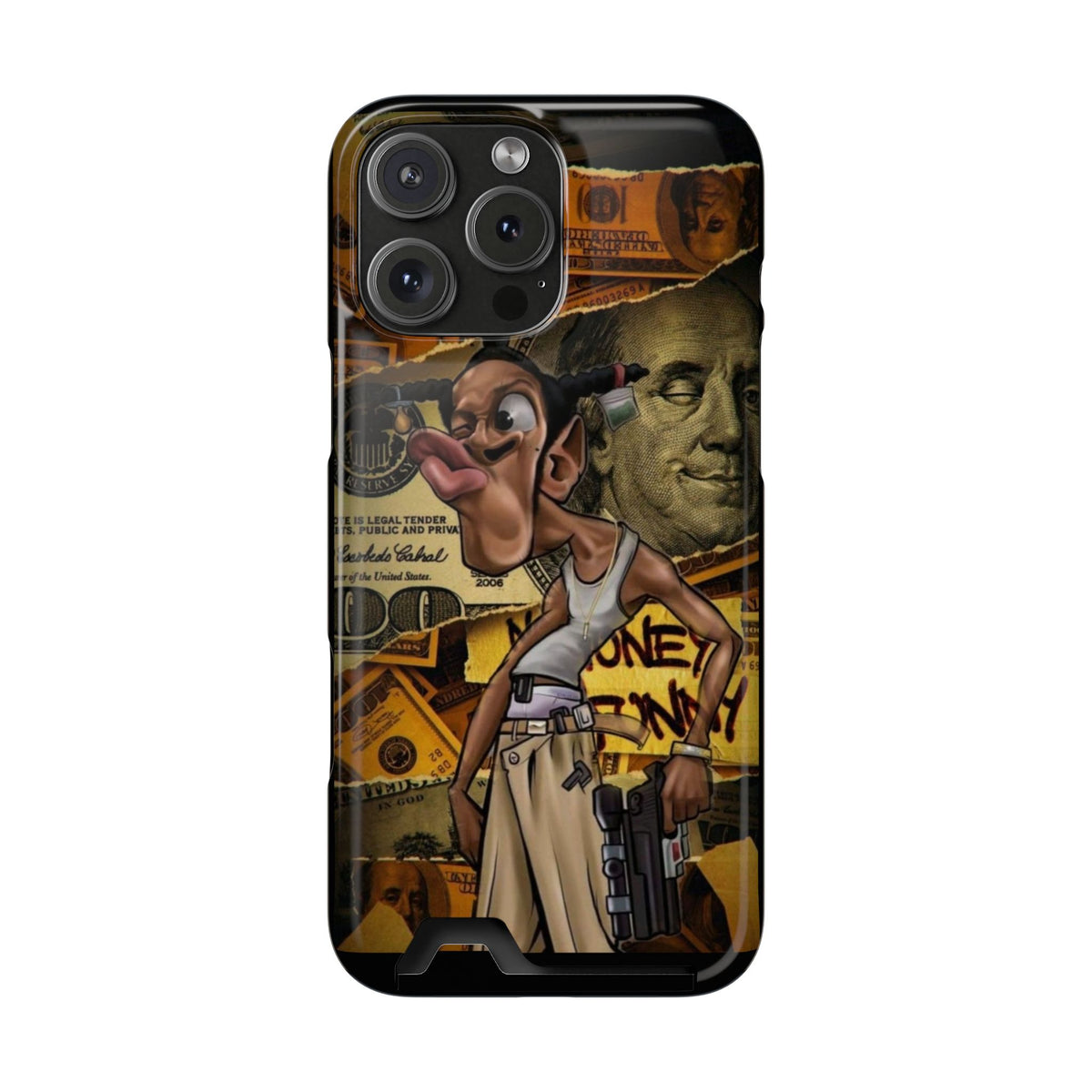 Money Hustle Card Holder Phone Case — Urban Graffiti Wallet iPhone Case