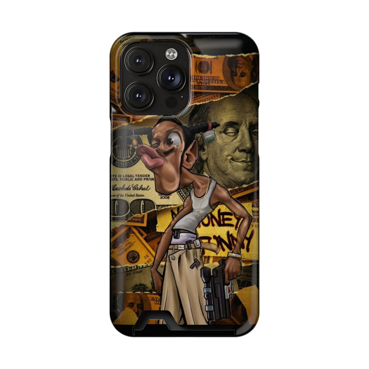 Money Hustle Card Holder Phone Case — Urban Graffiti Wallet iPhone Case