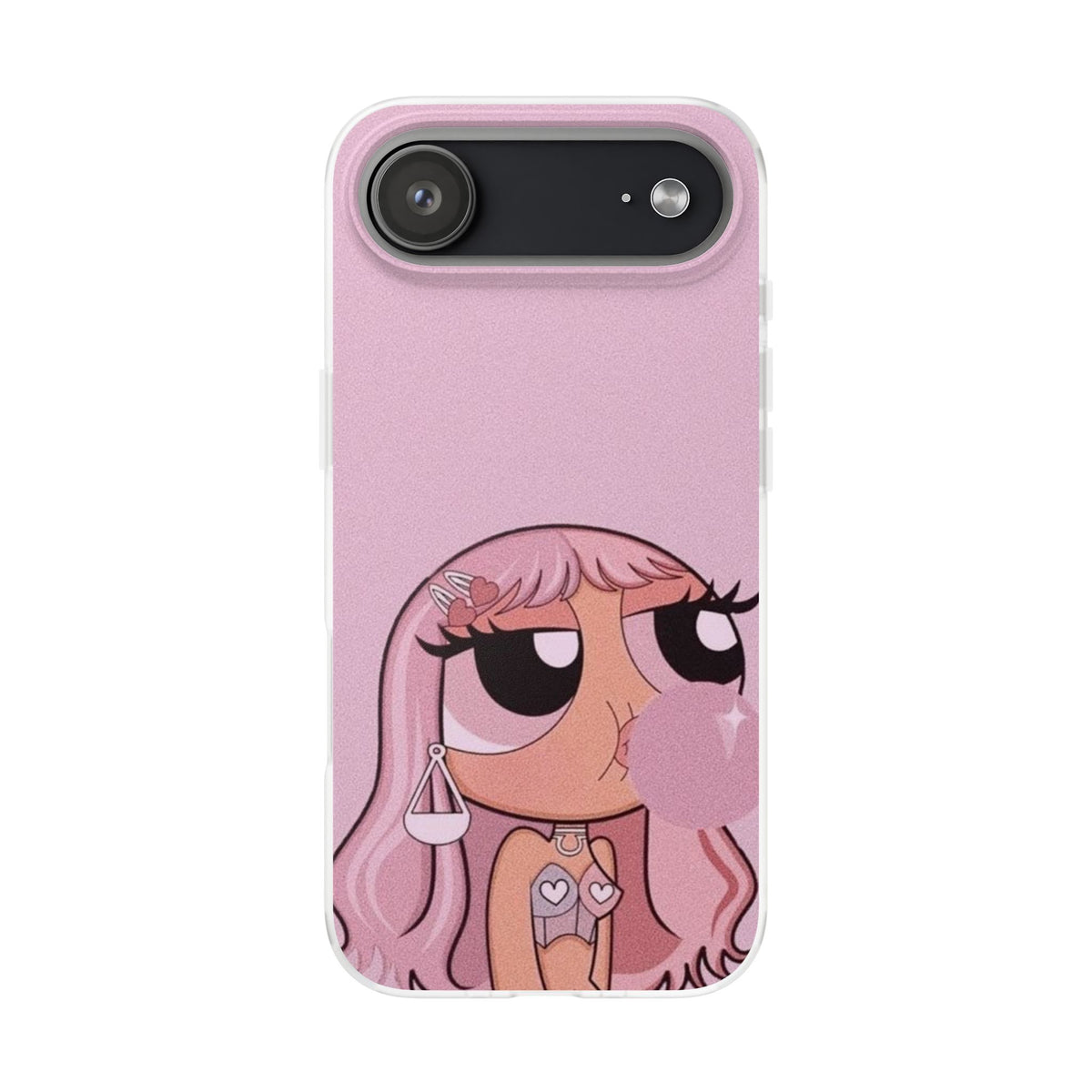 Pink Bubblegum Cartoon Phone Case – Cute Girly Blowing Bubble Design