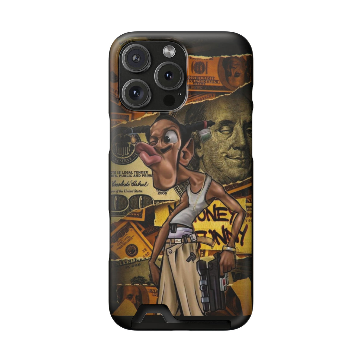 Money Hustle Card Holder Phone Case — Urban Graffiti Wallet iPhone Case