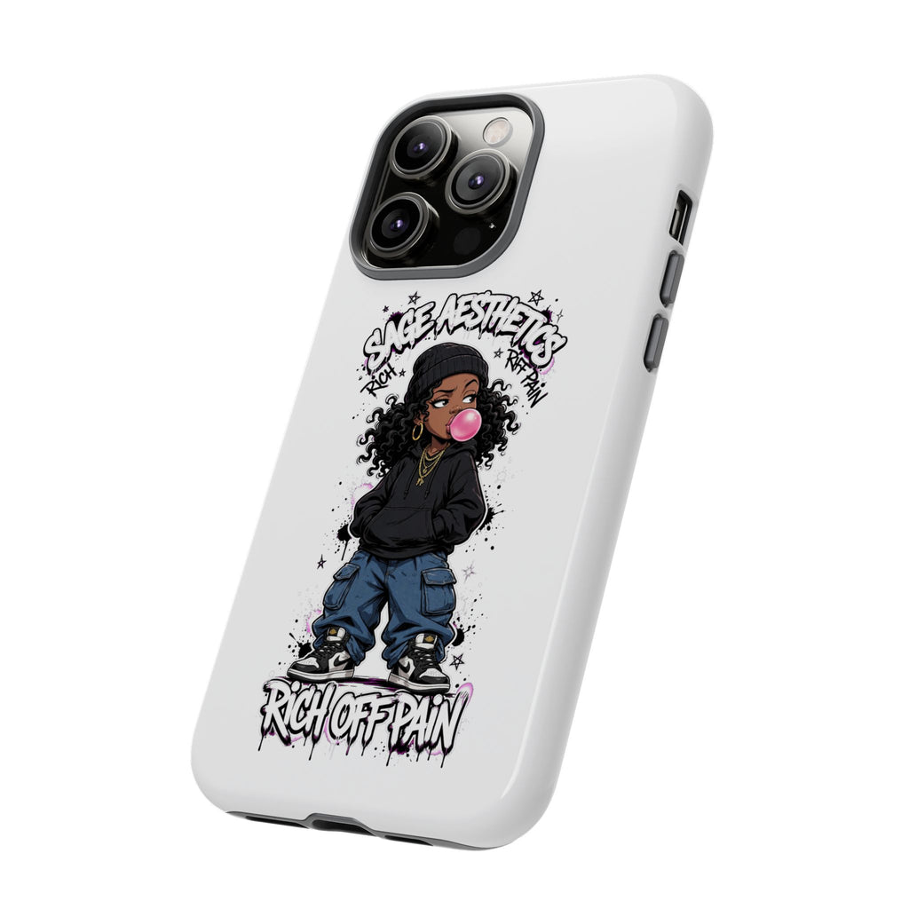Phone Case — 'She Aesthetics, Rich Off Pain' Graphic Protective Cover