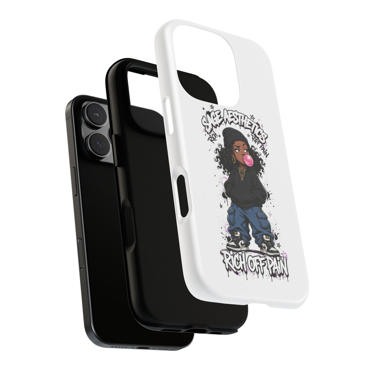 Phone Case — 'She Aesthetics, Rich Off Pain' Graphic Protective Cover