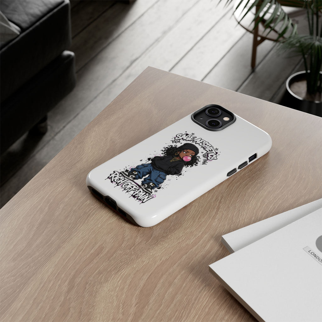 Phone Case — 'She Aesthetics, Rich Off Pain' Graphic Protective Cover