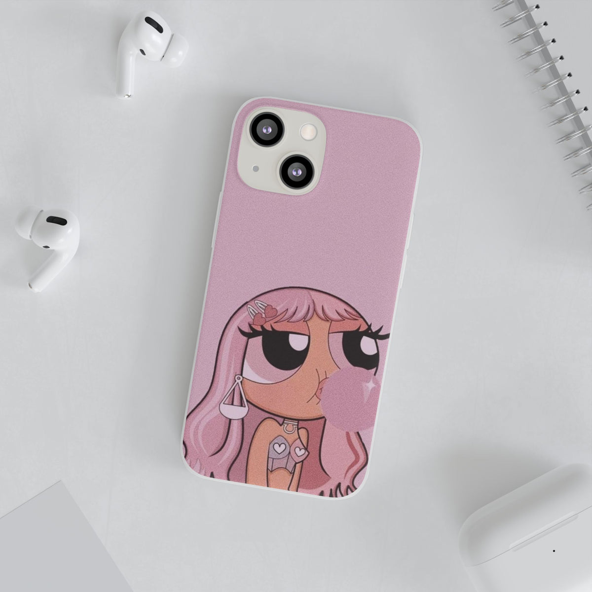 Pink Bubblegum Cartoon Phone Case – Cute Girly Blowing Bubble Design