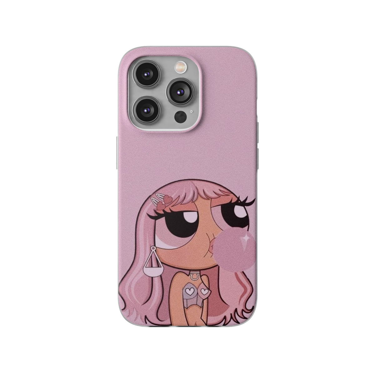 Pink Bubblegum Cartoon Phone Case – Cute Girly Blowing Bubble Design