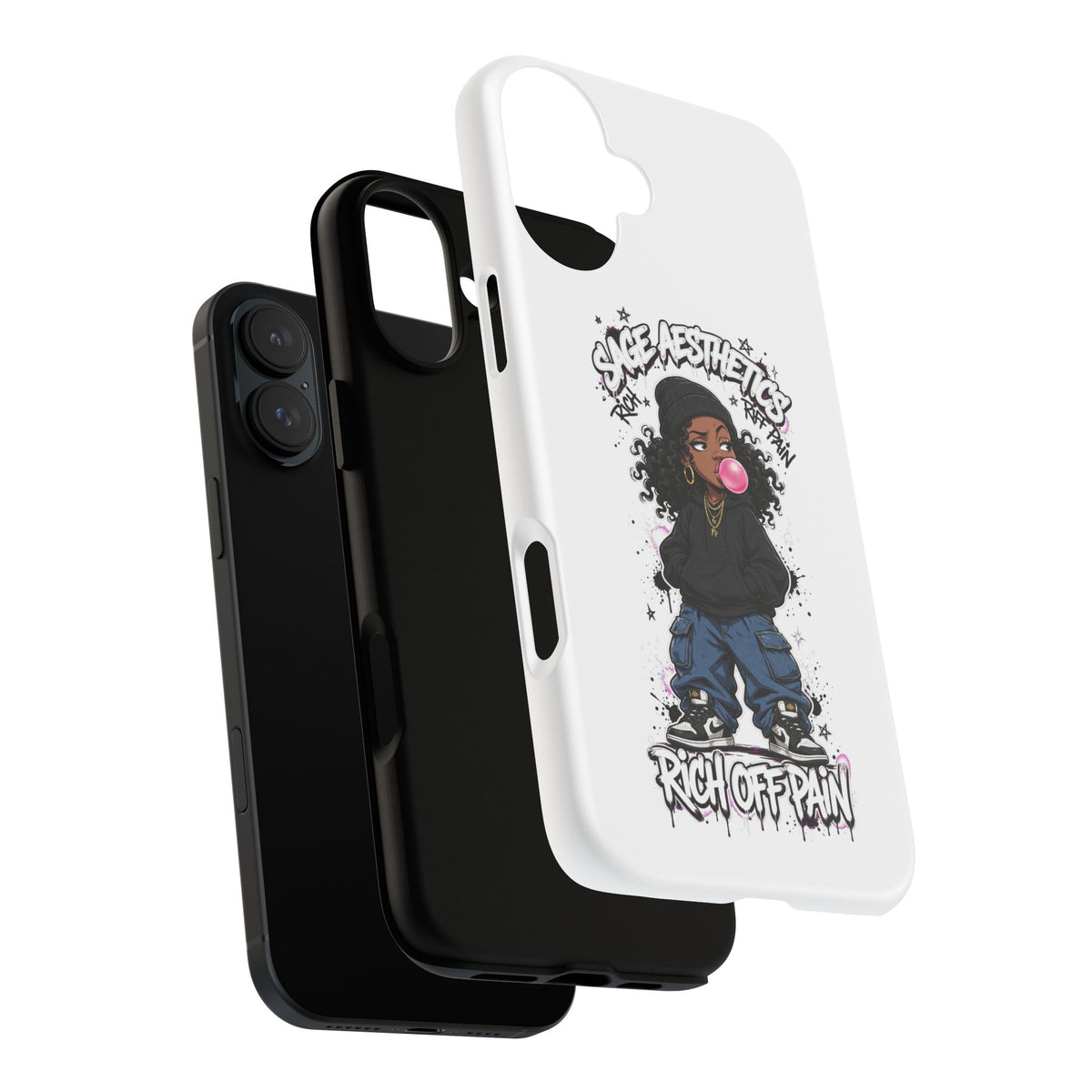 Phone Case — 'She Aesthetics, Rich Off Pain' Graphic Protective Cover