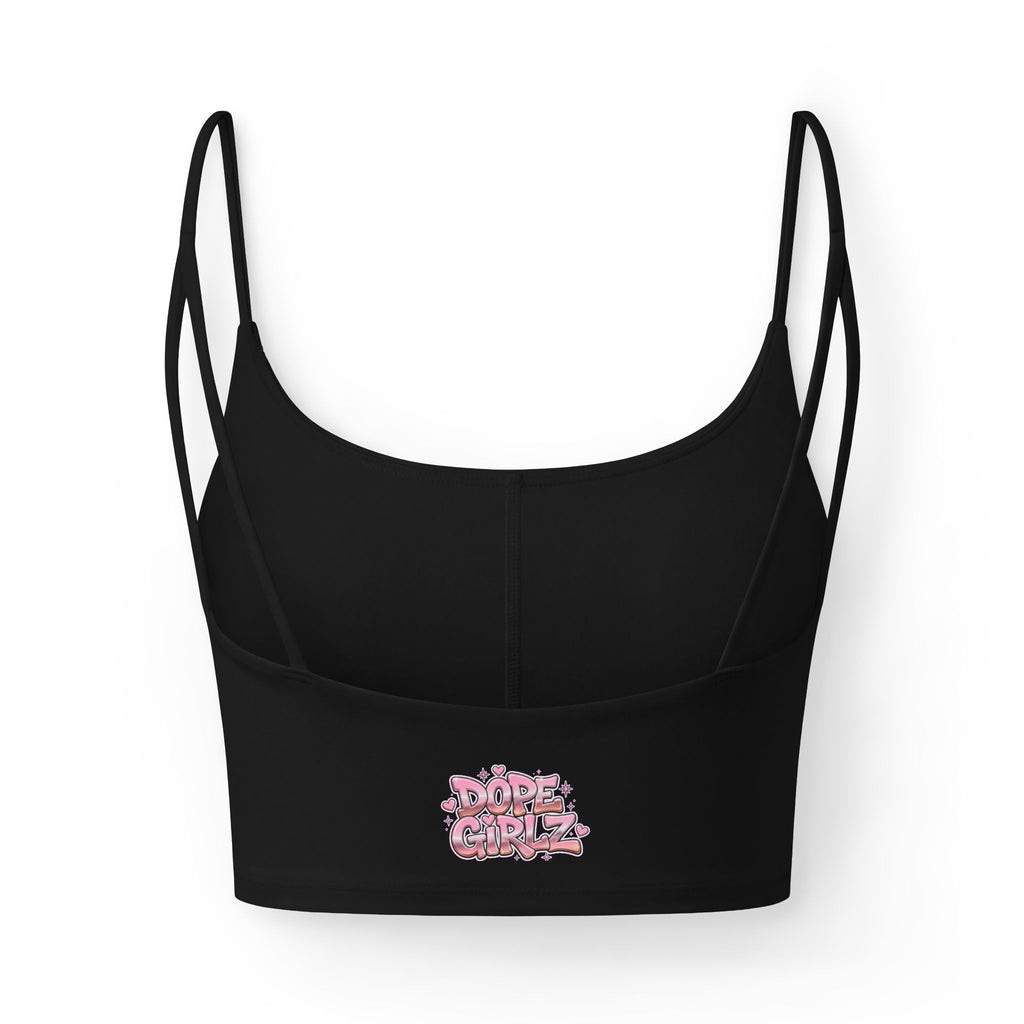 Luxe Brami: 'Dope Girlz' Black Strappy Crop Bra