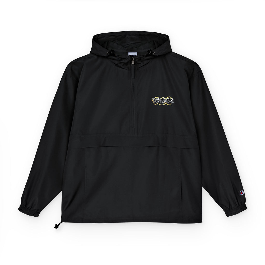 Packable Anorak Jacket — Black Camo Logo Windbreaker