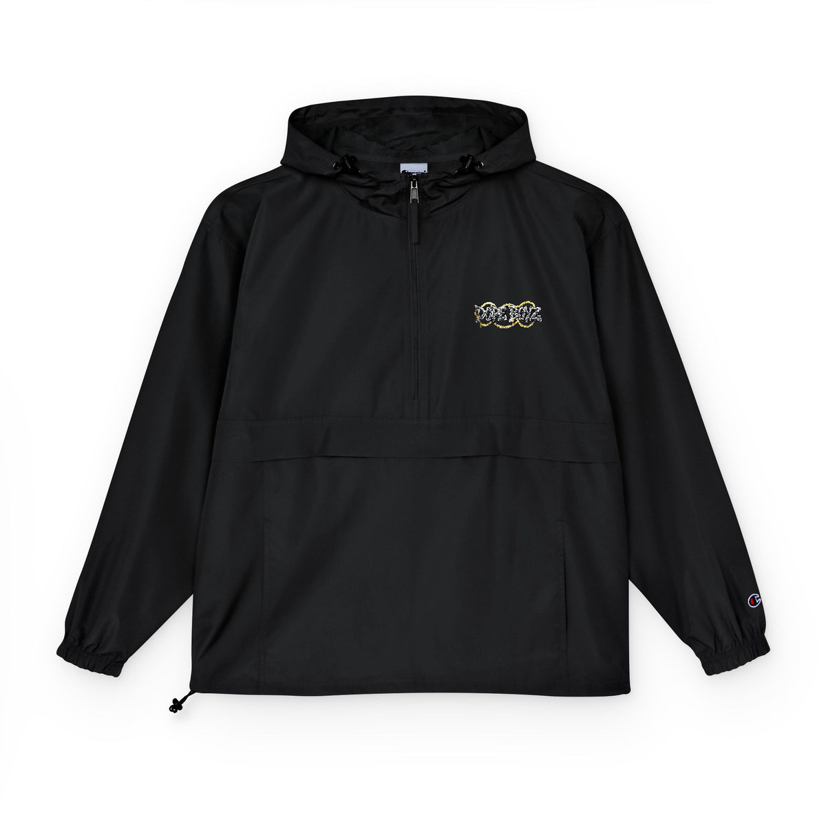 Packable Anorak Jacket — Black Camo Logo Windbreaker