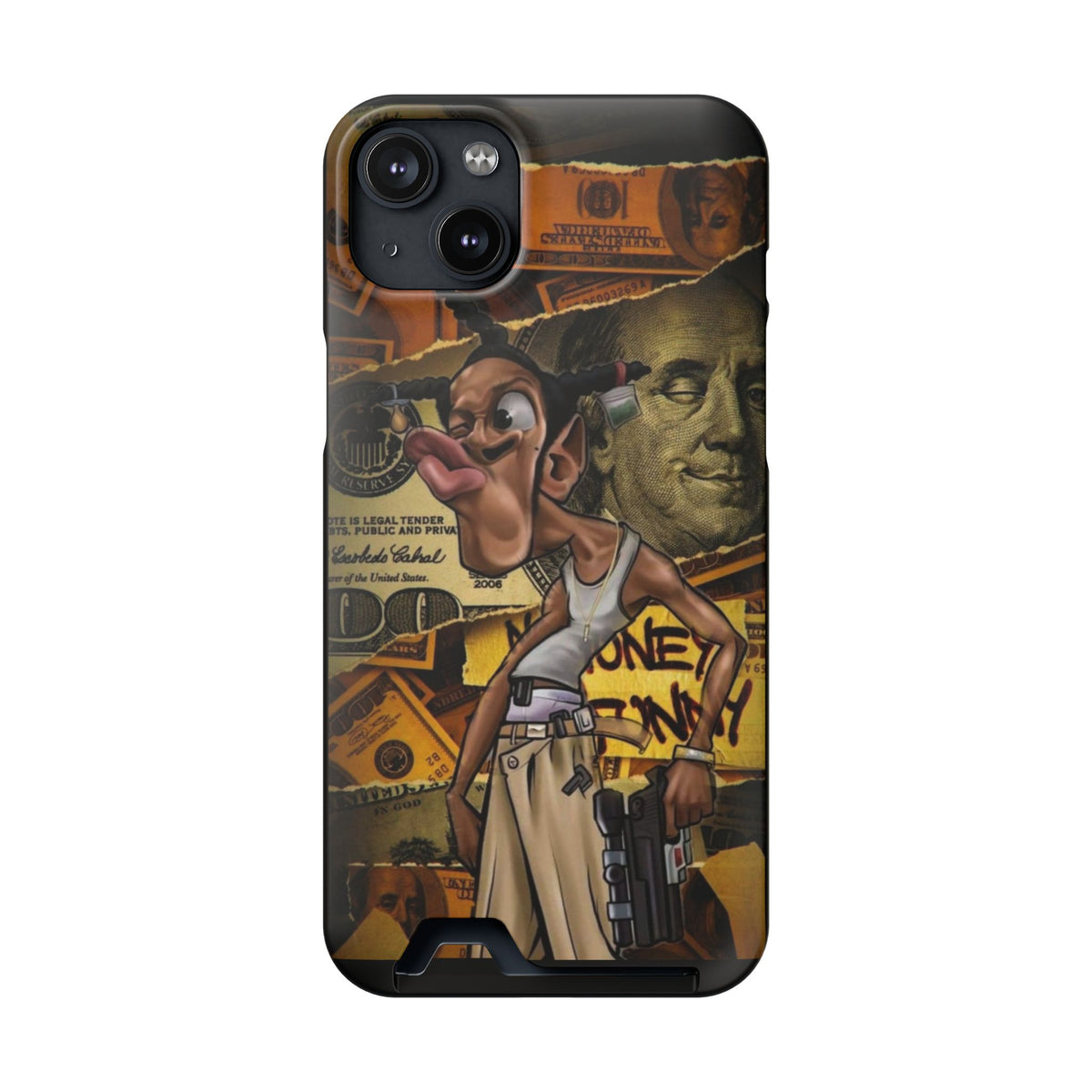 Money Hustle Card Holder Phone Case — Urban Graffiti Wallet iPhone Case