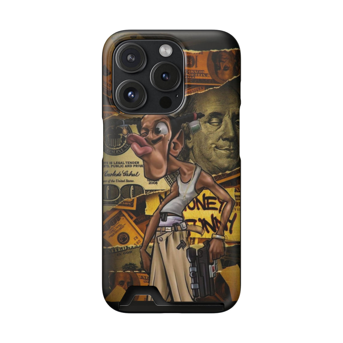 Money Hustle Card Holder Phone Case — Urban Graffiti Wallet iPhone Case