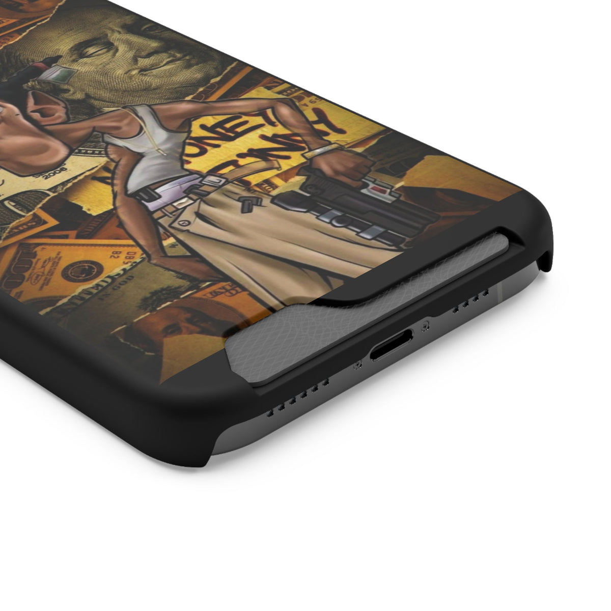 Money Hustle Card Holder Phone Case — Urban Graffiti Wallet iPhone Case