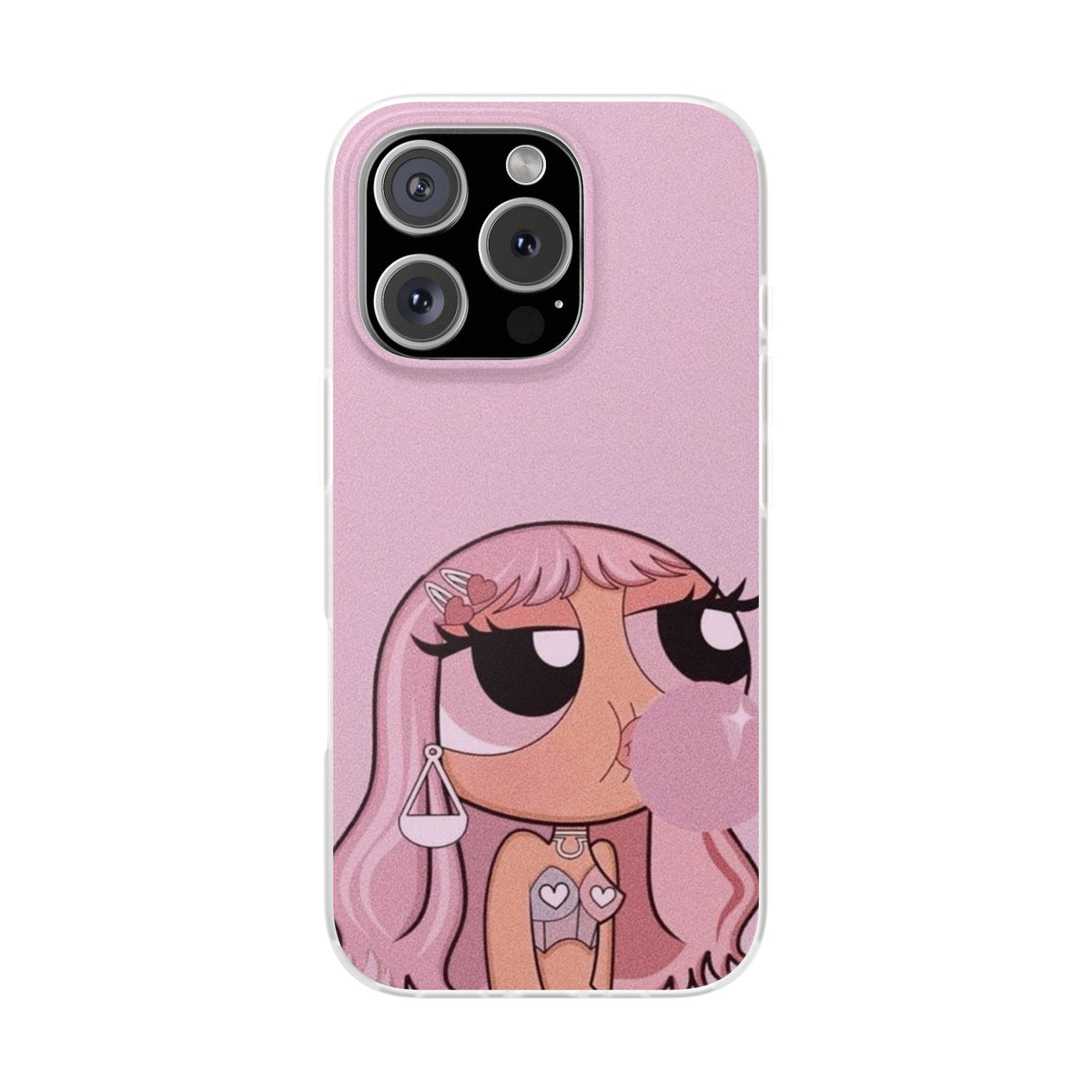 Pink Bubblegum Cartoon Phone Case – Cute Girly Blowing Bubble Design