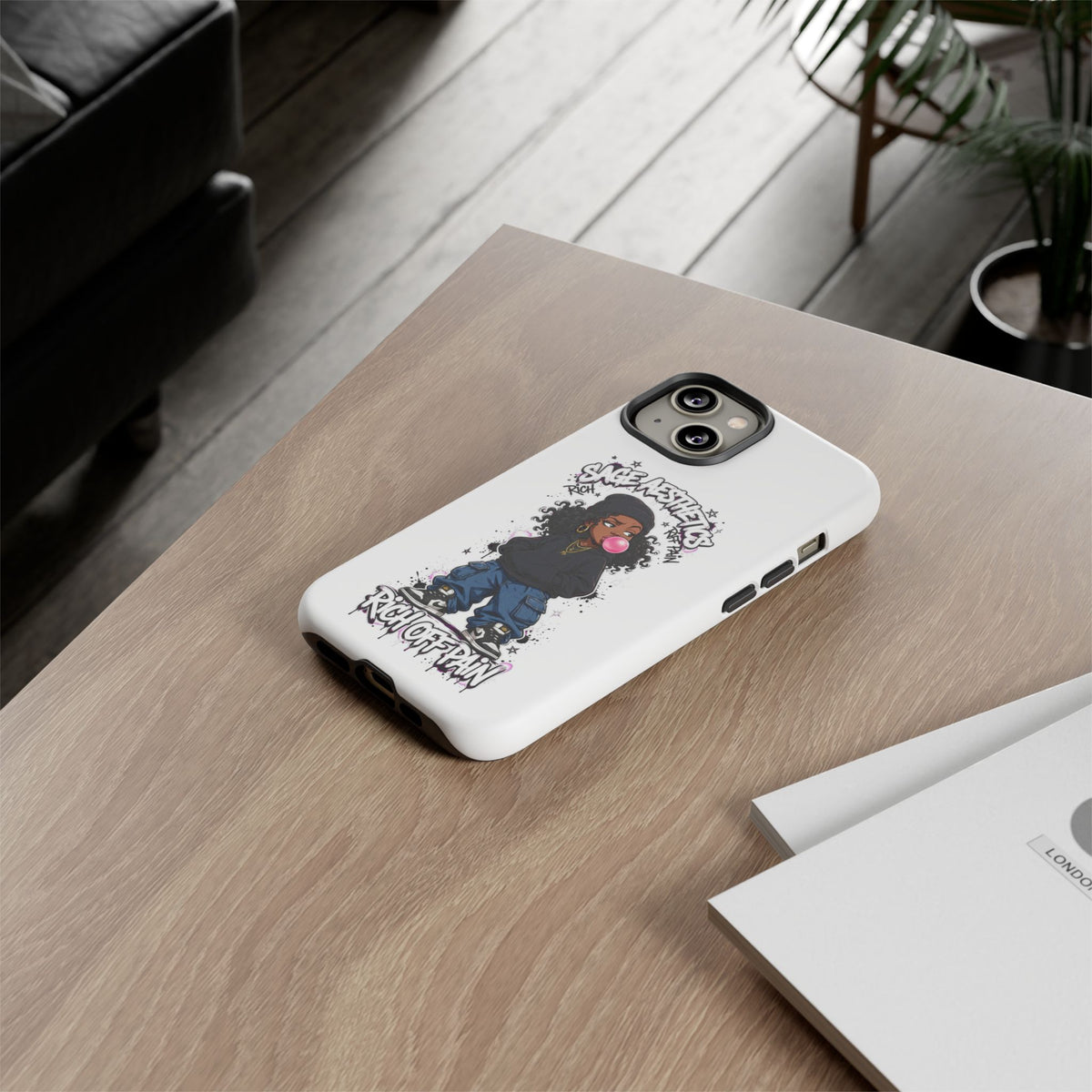 Phone Case — 'She Aesthetics, Rich Off Pain' Graphic Protective Cover