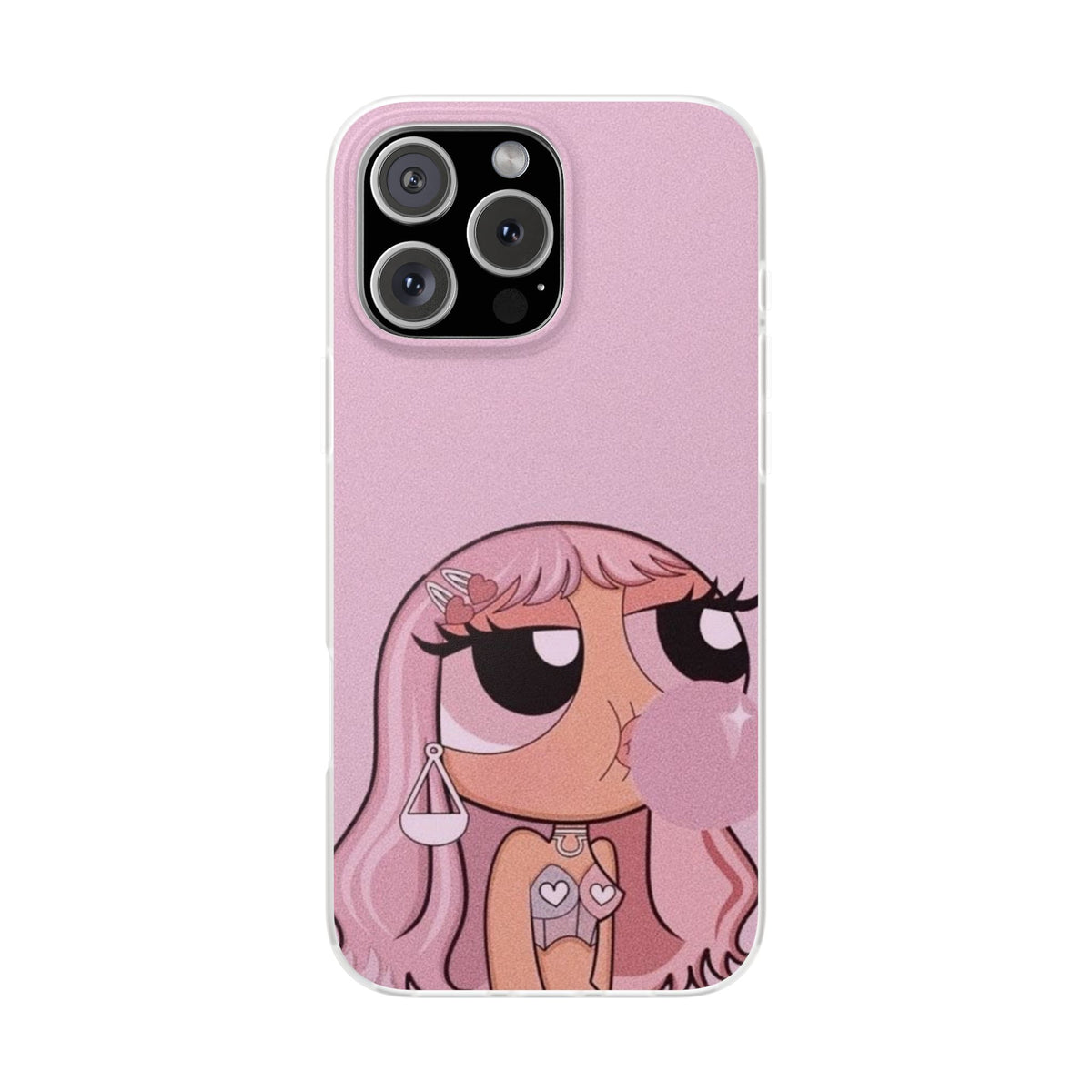 Pink Bubblegum Cartoon Phone Case – Cute Girly Blowing Bubble Design