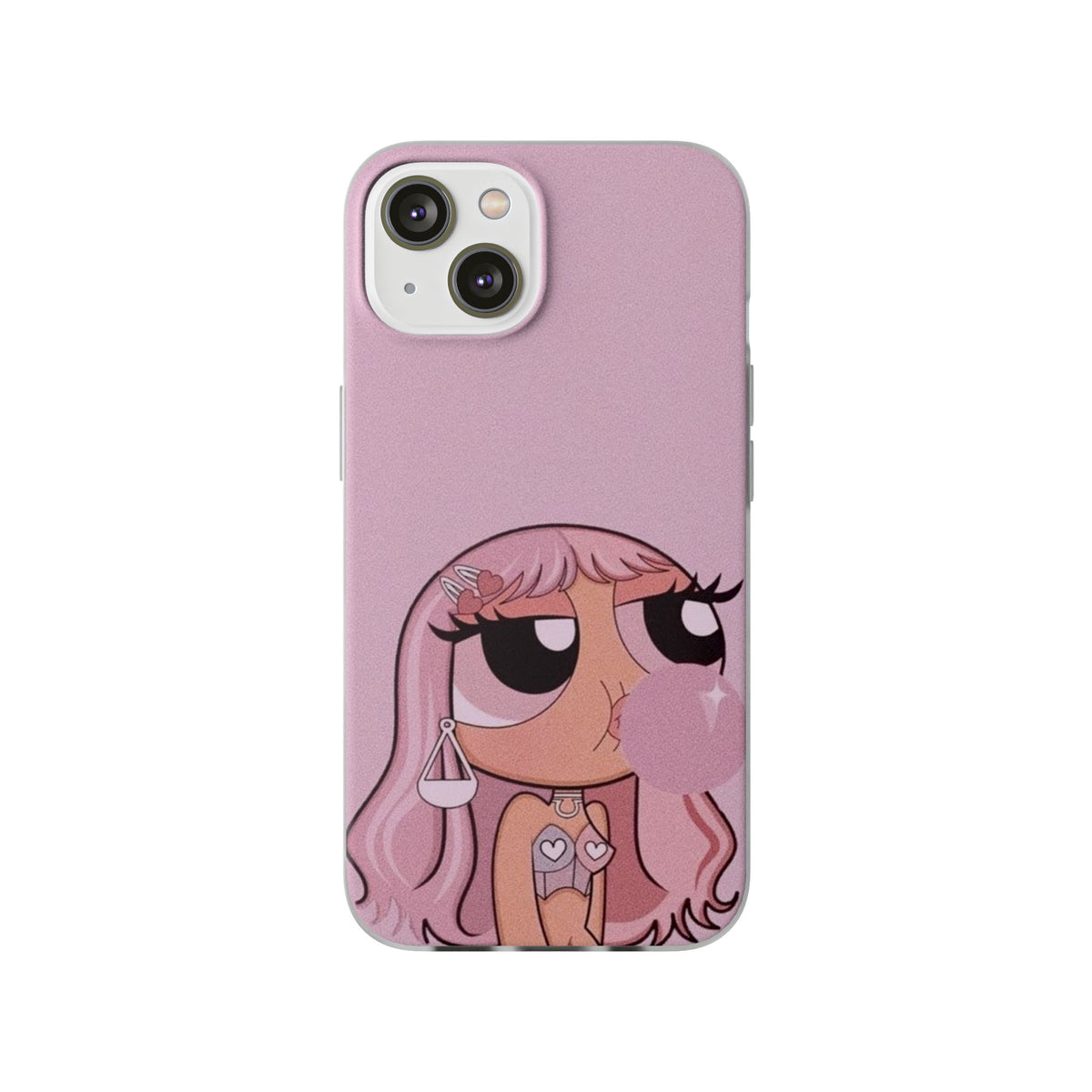 Pink Bubblegum Cartoon Phone Case – Cute Girly Blowing Bubble Design