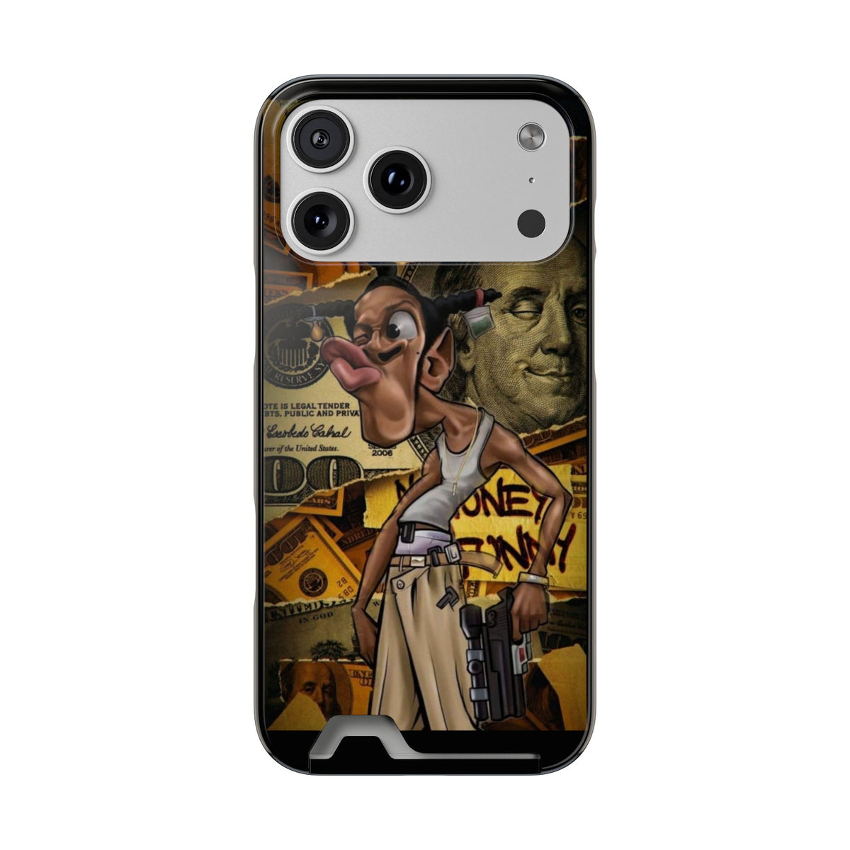 Money Hustle Card Holder Phone Case — Urban Graffiti Wallet iPhone Case