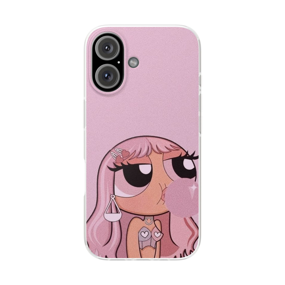 Pink Bubblegum Cartoon Phone Case – Cute Girly Blowing Bubble Design