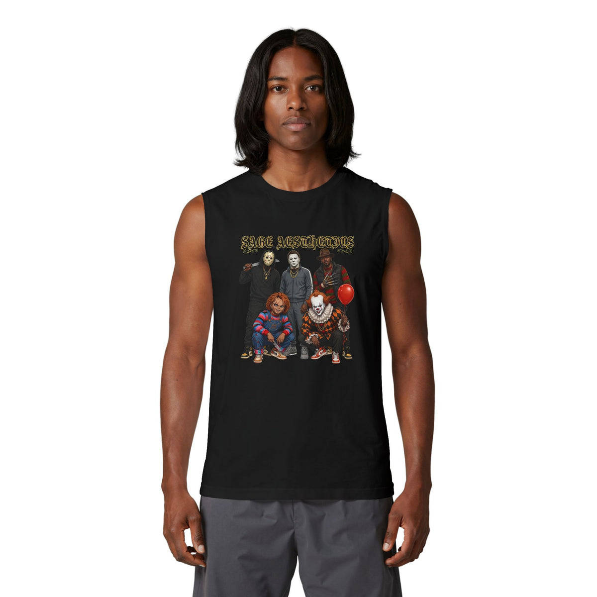 Horror Icons Muscle Tank — "Sane Aesthetics" Graphic Tank Top