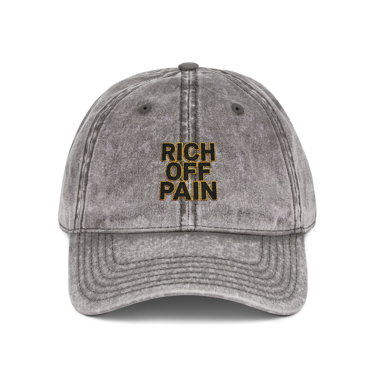 Vintage Embroidered Cap — "Rich Off Pain" Distressed Baseball Hat
