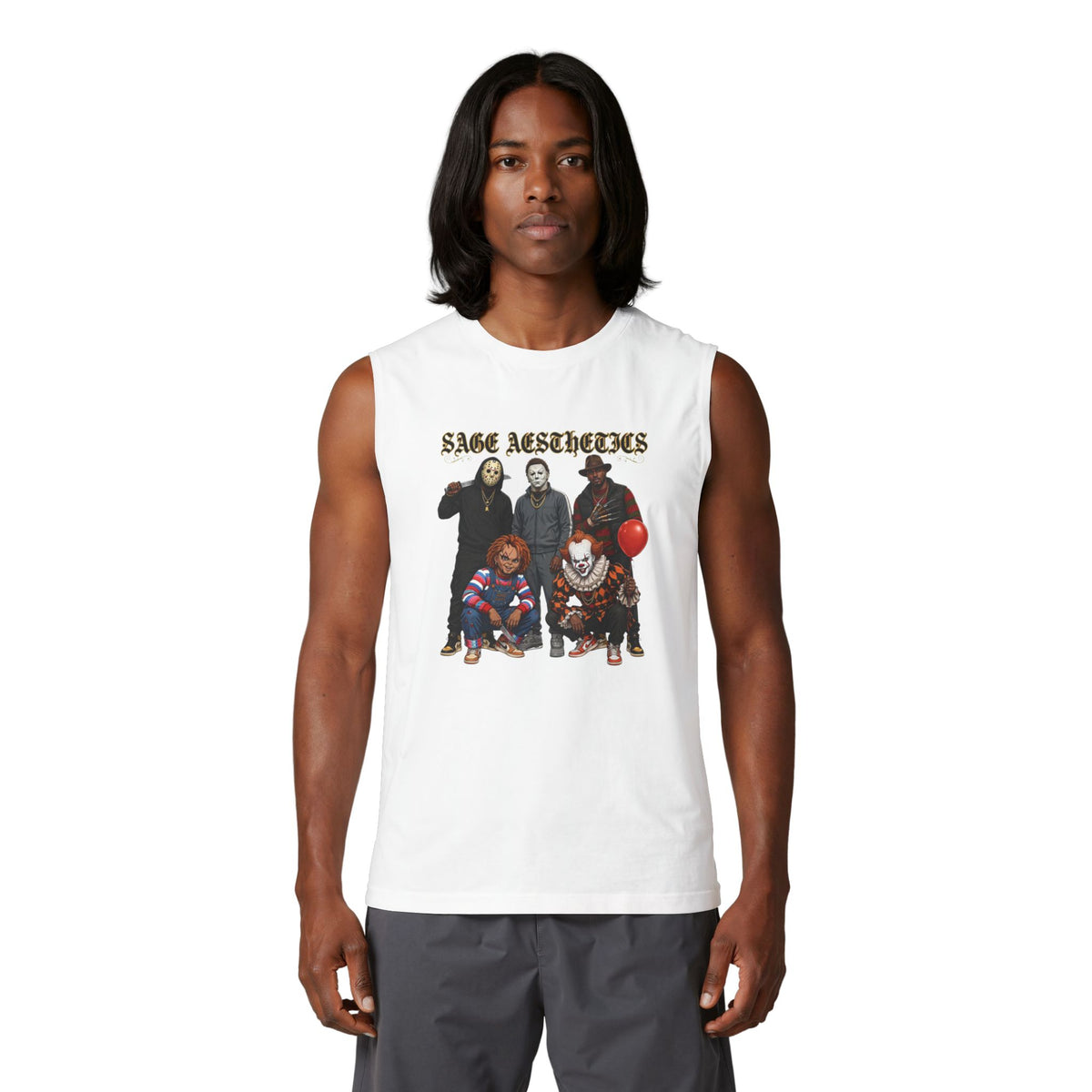 Horror Icons Muscle Tank — "Sane Aesthetics" Graphic Tank Top
