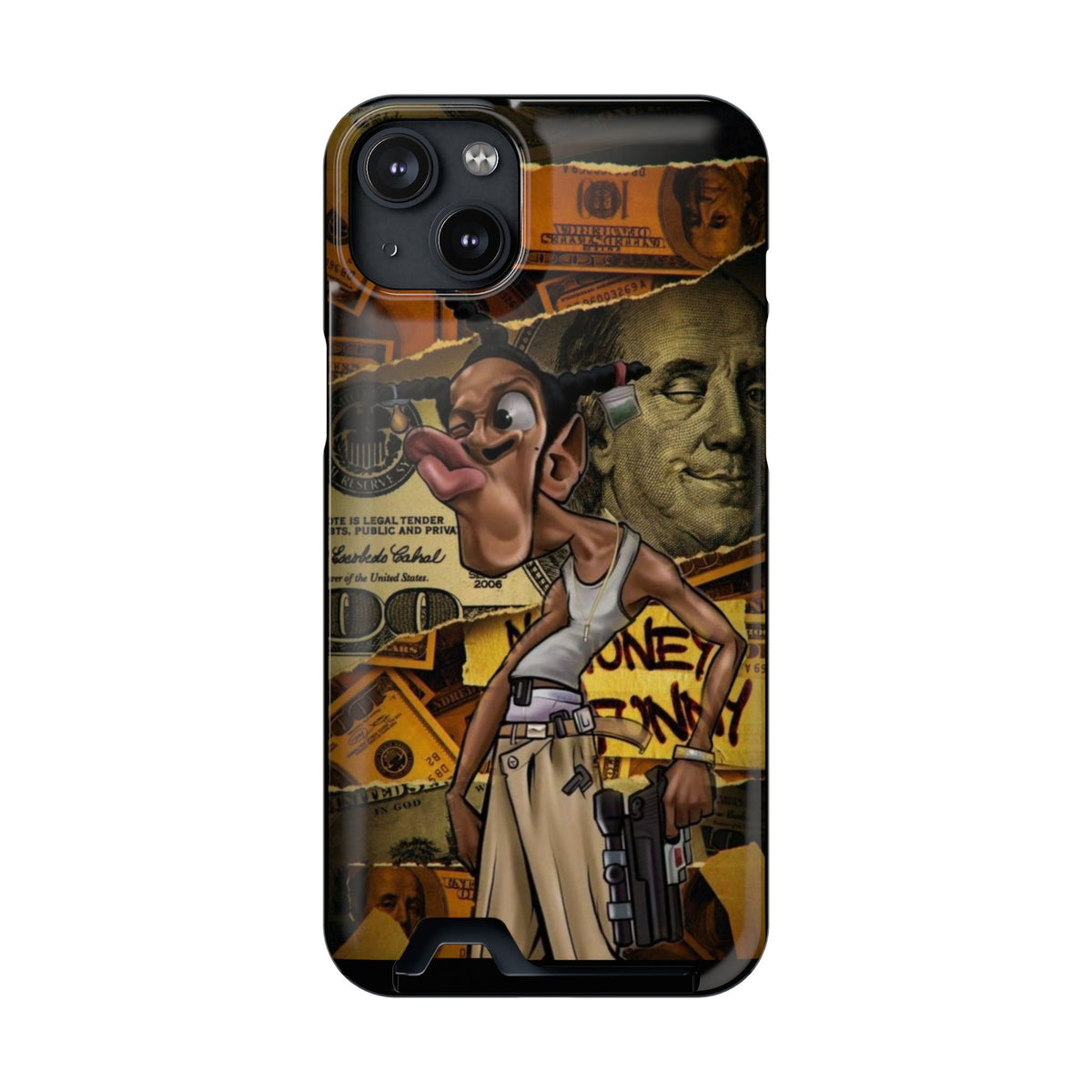 Money Hustle Card Holder Phone Case — Urban Graffiti Wallet iPhone Case