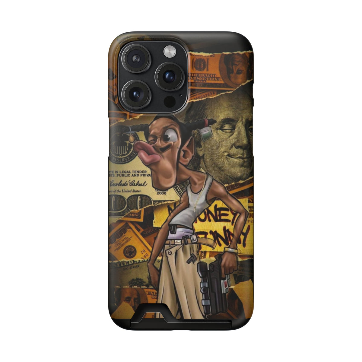 Money Hustle Card Holder Phone Case — Urban Graffiti Wallet iPhone Case