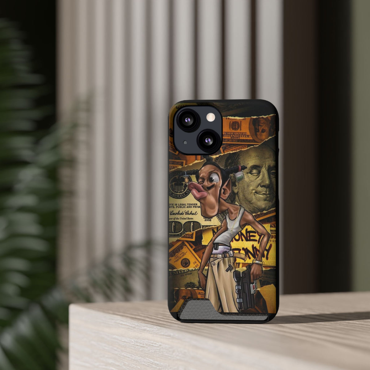 Money Hustle Card Holder Phone Case — Urban Graffiti Wallet iPhone Case