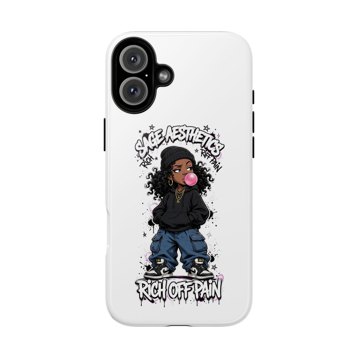 Phone Case — 'She Aesthetics, Rich Off Pain' Graphic Protective Cover