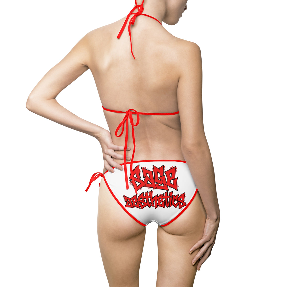 Pink Graffiti 'Baby Doll' Triangle Bikini Swimsuit