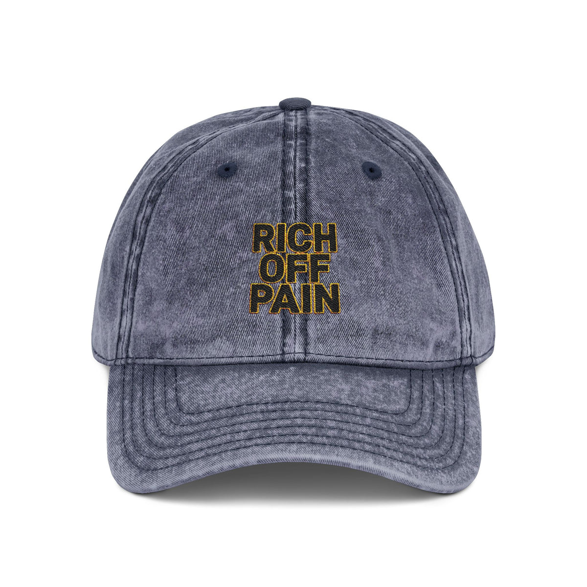 Vintage Embroidered Cap — "Rich Off Pain" Distressed Baseball Hat