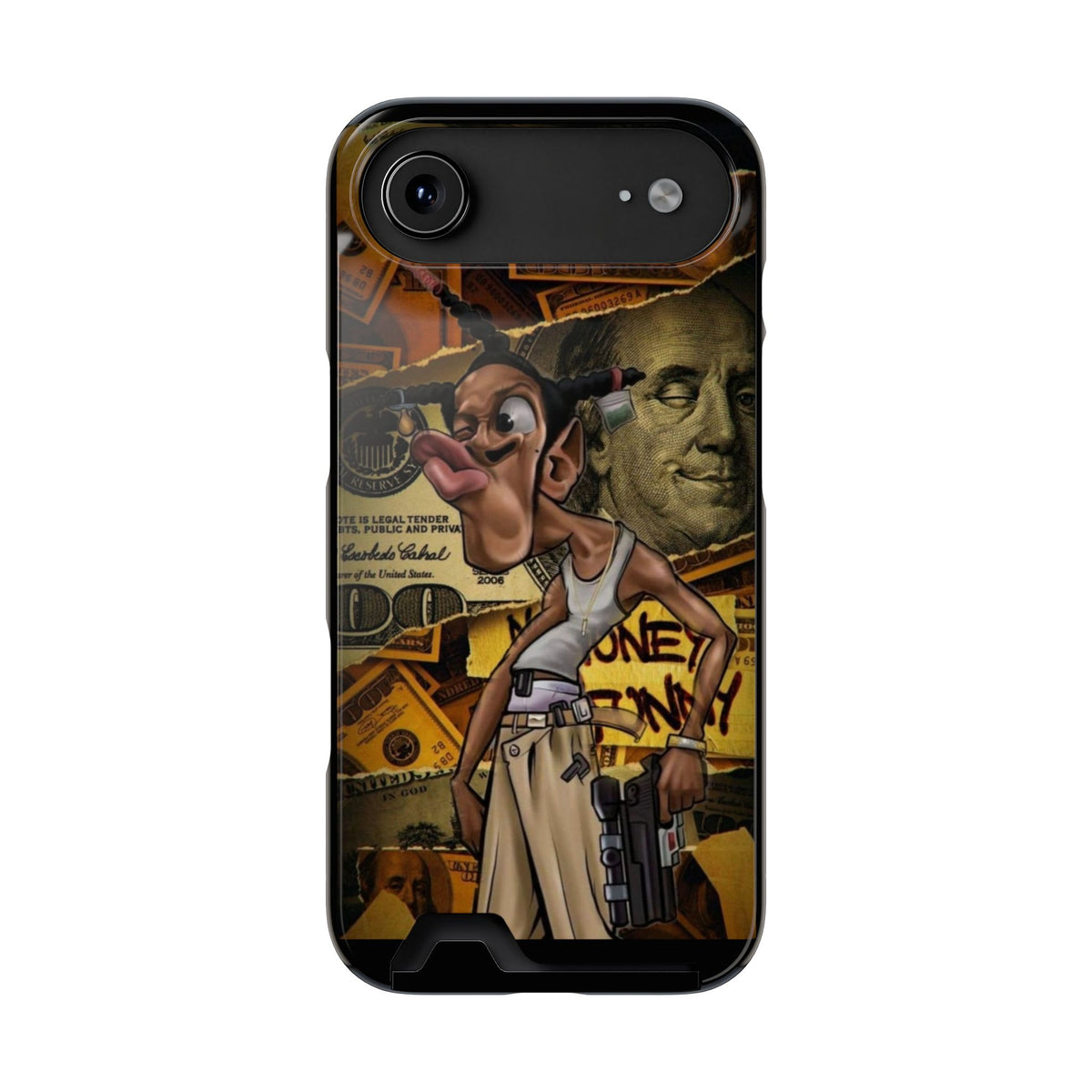 Money Hustle Card Holder Phone Case — Urban Graffiti Wallet iPhone Case