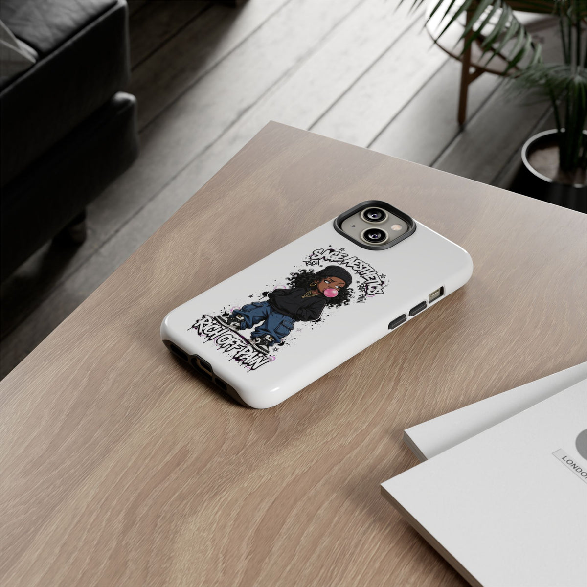 Phone Case — 'She Aesthetics, Rich Off Pain' Graphic Protective Cover
