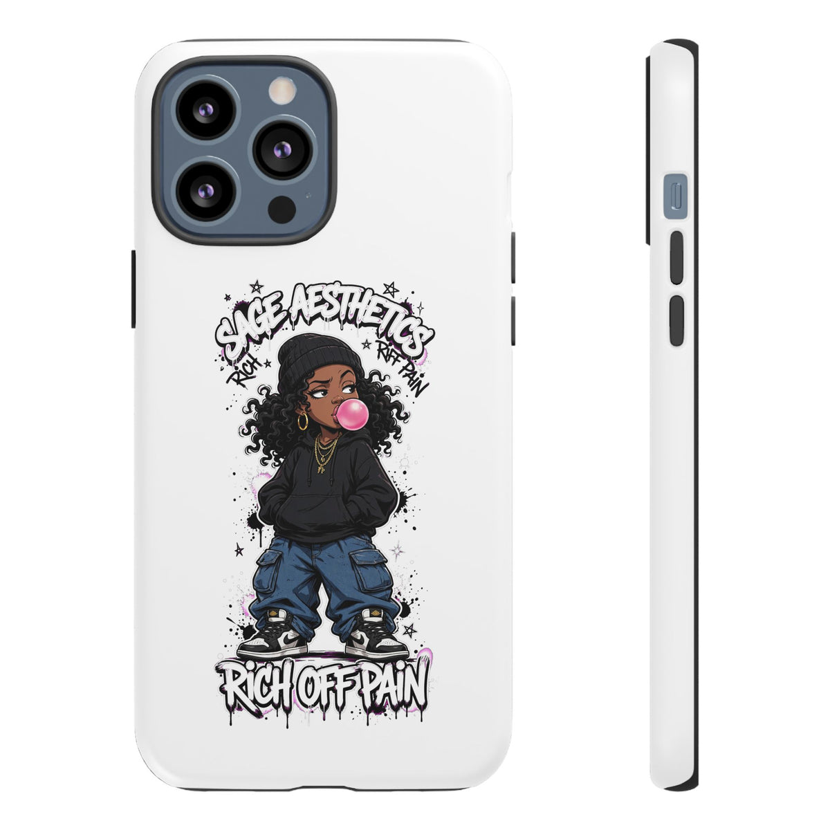 Phone Case — 'She Aesthetics, Rich Off Pain' Graphic Protective Cover