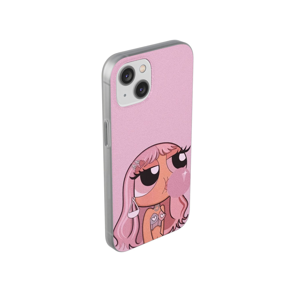 Pink Bubblegum Cartoon Phone Case – Cute Girly Blowing Bubble Design